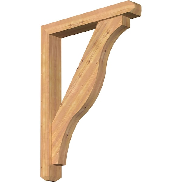 Ekena Millwork Funston Craftsman Smooth Bracket w/ Offset Brace, Western Red Cedar, 5 1/2"W x 36"D x 48"H BKT0604X36X48FST04SWR - main